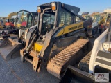 New Holland C190 track skid loader, cab, (missing door) 2-speed, 4018 hours