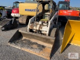 Bobcat 853 skid loader, solid tires, GP bucket, 8792hrs.