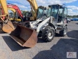 Takeuchi TW80 wheel loader, hydraulic coupler, GP bucket, cab, heat, 1838 hrs, BOS