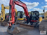 Kubota KX080-4 excavator, hydraulic angle backfill blade, rubber tracks, hydraulic thumb, 36in