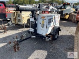 MQ Night Hawk LT12 portable light plant with manual boom, Kubota diesel engine