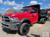 2015 Ram 5500 heavy duty 1 ton dump, gas, steel box, 4WD, PW, PL, A/C, brake controller, auxiliary
