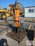 Rock breaker BTZ50 hydraulic breaker with rolling stand, was used on Cat 307 - Town of Farmington