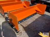 92in skid loader mount snow pusher with metal edge and bolt on pads