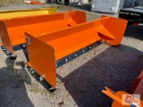 92in skid loader mount snow pusher with metal edge and bolt on pads