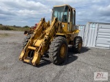 Cat IT28B wheel loader, with hydraulic coupler, front valve, cab, heat, nearly new tires, 17,763hrs.