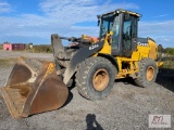 John Deere 624K wheel loader, pin on GP bucket, 25R25 radial tires, cab, heat, ride control,