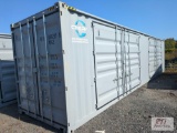 New 1 trip 8x40 steel container with 2 side double doors and double end door