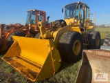 John Deere 644E wheel loader, hydraulic quick coupler, MP bucket, 23.5R 25 tires, cab, heat, THU,