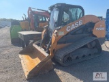 Case TV380 track skid steer loader, cab, heat, A/C, power wedges, 2 speed, GP bucket, 1612 hrs.