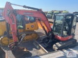 Kubota KX057-4 mini excavator, hydraulic thumb, 24in digging bucket, backfill blade, cab, heat, A/C,
