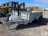 2022 DarPah 6x12 galvanized dump trailer, telescopic cylinder, tandem axle, slide in rear ramps,