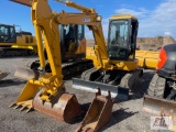 John Deere 50ZTS excavator, rubber tracks, backfill blade, quick coupler, 30in ditching bucket, cab,