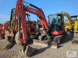 Kubota KX057-4 mini excavator, quick coupler, 24in digging bucket, backfill blade, cab, heat, A/C,