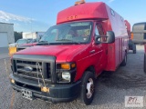2008 Ford E450 1 ton utility van, Knapheide high top body, diesel, A/C, 88,261 miles,