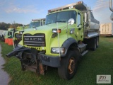 2009 Mack GU713 granite tandem axle dump, automatic transmission, Henderson 14ft stainless steel