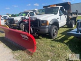 2007 Ford F-450 regular cab dump, Diesel, automatic, 4WD, 9ft Western Pro Plus plow, trailer brake