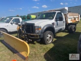 2010 Ford F-450 regular cab dump, Diesel, 4WD, trailer brake conrolller, aux. switches, 9ft Fisher