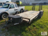 2013 Sure Trac 20ft tandem axle fender trailer with dovetail, fold up ramps, spare tire, 7,000lb