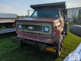 1989 Chevy single axle dump, steel body, drive shaft disconnected, not running, VIN: