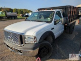 2004 Ford F-550 XL regular cab stake truck, diesel engine, 12ft body, PW, PL, A/C, 4WD, 86,268