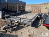 2007 Sure Trac 18ft utility trailer, tandem axle, pipe top, mesh gate, 7,000lb GVW,