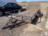 2000 International 16ft tandem axle trailer with fold up mesh gate, VIN:1ZFUF1625YB002396