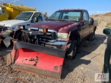 2004 Ford F-350 XLT regular cab pickup, 4WD, Western V-plow, 8ft box, PW, PL, A/C, V10 engine,