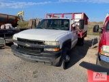 2002 Chevy 3500 1 ton flatbed, A/C, dual fuel tanks, 10ft steel bed, 143,760mi. VIN:
