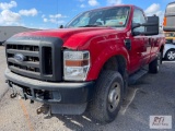2009 Ford F-350 XL regular cab pickup, 4WD, Western plow, A/C, brake controller, auxiliary switches,