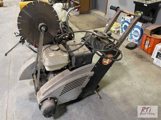 Concrete road saw. Honda engine