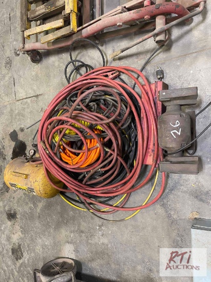 Air hoses and tank, Bench grinder