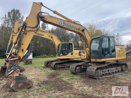 2009 John Deere 160D LC excavator, 4540 hours, 60" ditching bucket, JRB coupler, Hydraulic thumb,