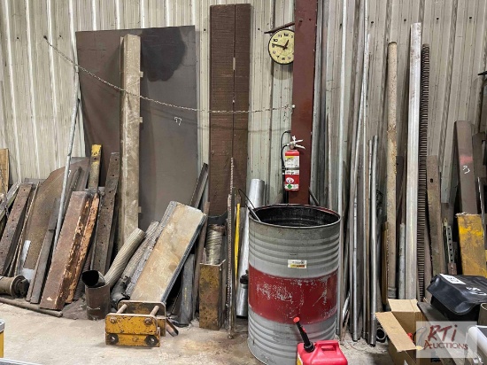 Lot of steel stock on wall