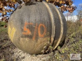 Round fiberglass tank.