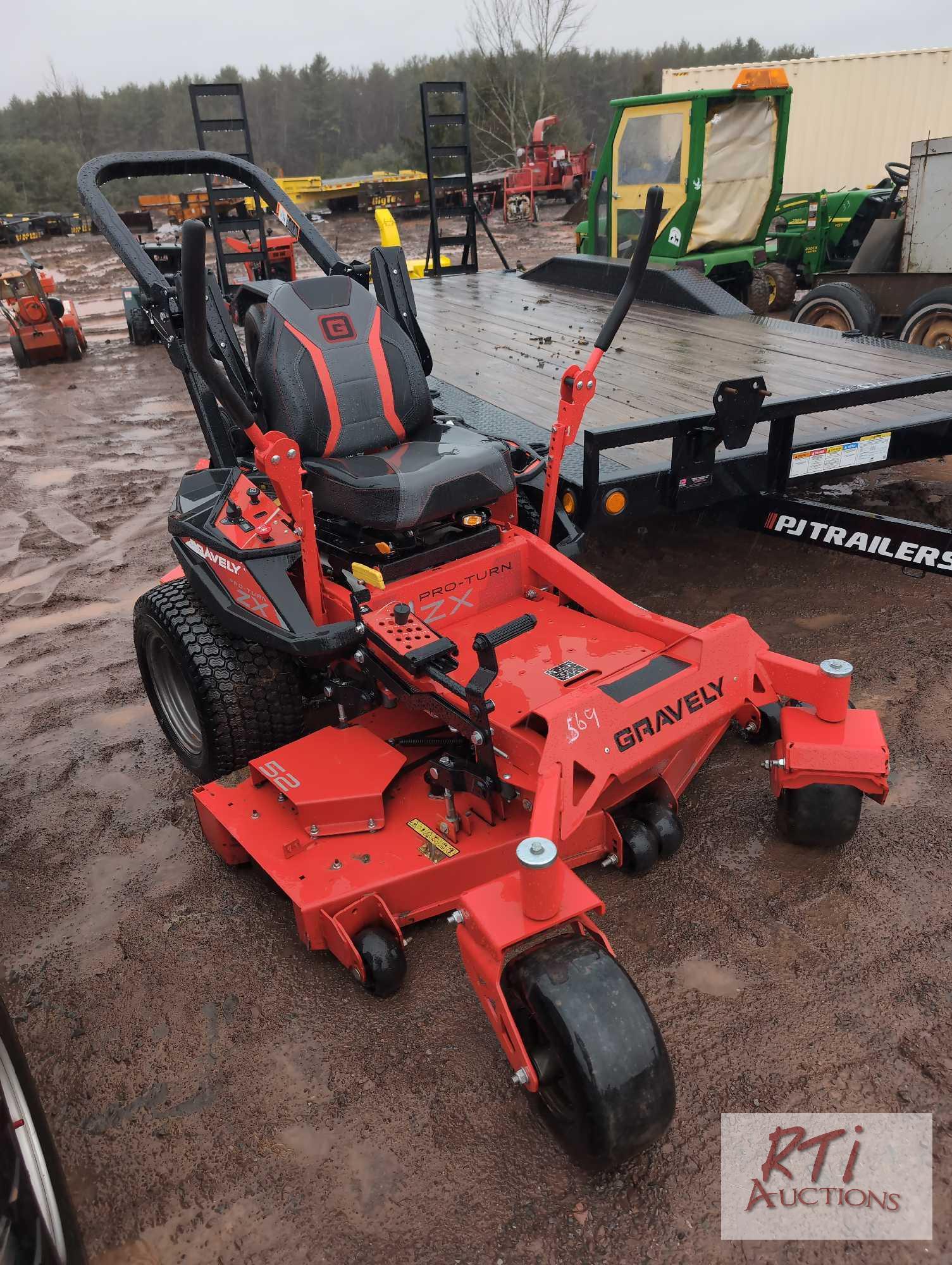 Gravely Pro Turn ZX52 zero turn mower, Kawasaki | Proxibid