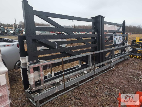 Steelman 20ft farm metal gateway gate, 5ft end posts, black powder coat finish
