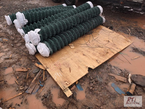 8X Rolls of poly coated 6ft chain link fence
