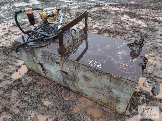 Dual compartment fuel transfer tank with electric pump