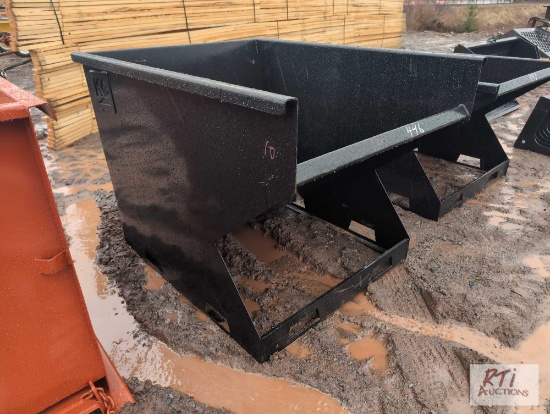 4ft skid loader mount dump hopper