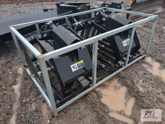 72in dual cylinder hydraulic grapple bucket