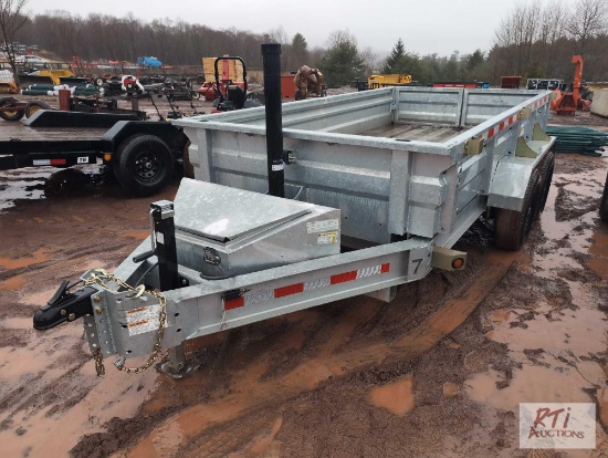 2022 Darpah 6x12 galvanized dump trailer, telescopic cylinder, slide in rear ramps, 10,400lb GVW,