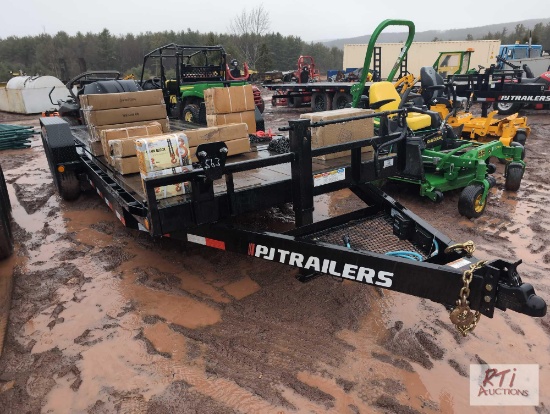 2023 PJ 20ft fender tilt top trailer, 4ft stationary, 16ft tilt, 14,000lb GVW, VIN:4P52C2527P1399876