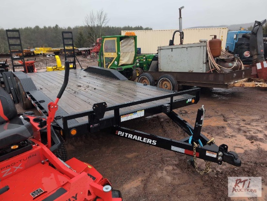 2022 PJ 20ft super wide fender trailer, 10,400lb GVW, drive over fenders, fold up ramps, dovetail,