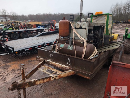 Portable diesel powered air compressor with Perkins engine