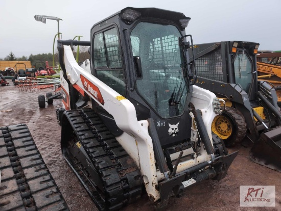 2020 Bobcat T66 R series track skid loader, 2 speed, power wedges, high flow, cab, heat, A/C, 384