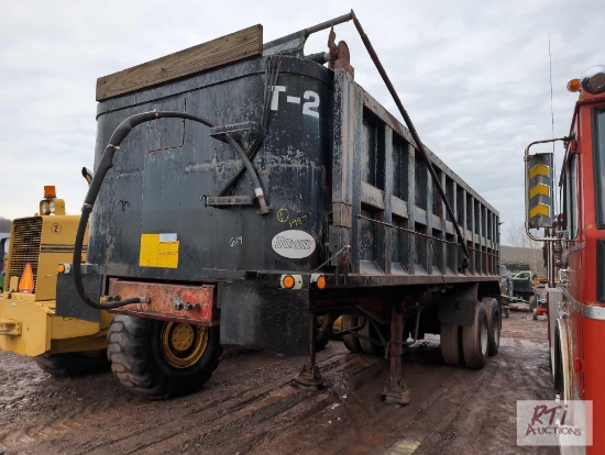 1987 Dorsey 26ft dump trailer, VIN: 1DTD28A22JP024634. tandem axle, leaf suspension, 76,000lb GVW