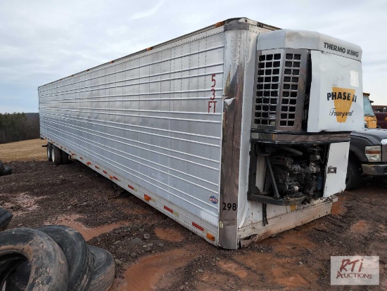 Utility 53ft insulated van trailer with ThermoKing unit, missing running gear, Bill of Sale Only