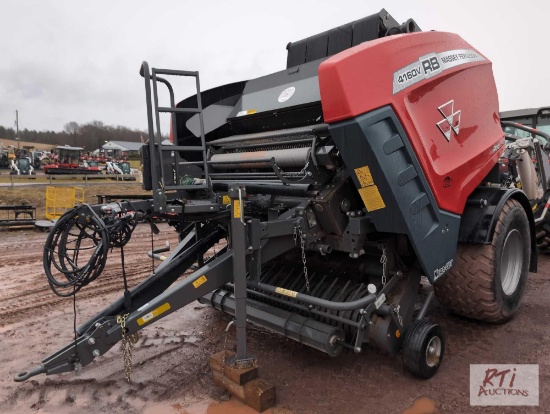 DEMO UNIT - Massey Ferguson 4160V RB series round baler, Xtra-Cut, NetWrap, Protech with plastic