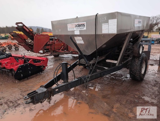 Adams single axle stainless steel fertilizer spreader